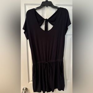 Venus Shorts Romper Black, Open Back